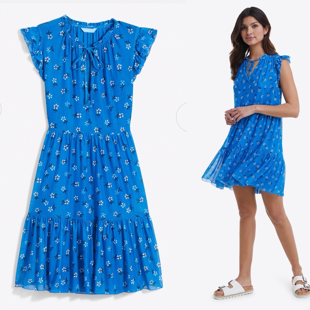 Draper James Sz Sm Connie Flutter Sleeve Dress in Daisy